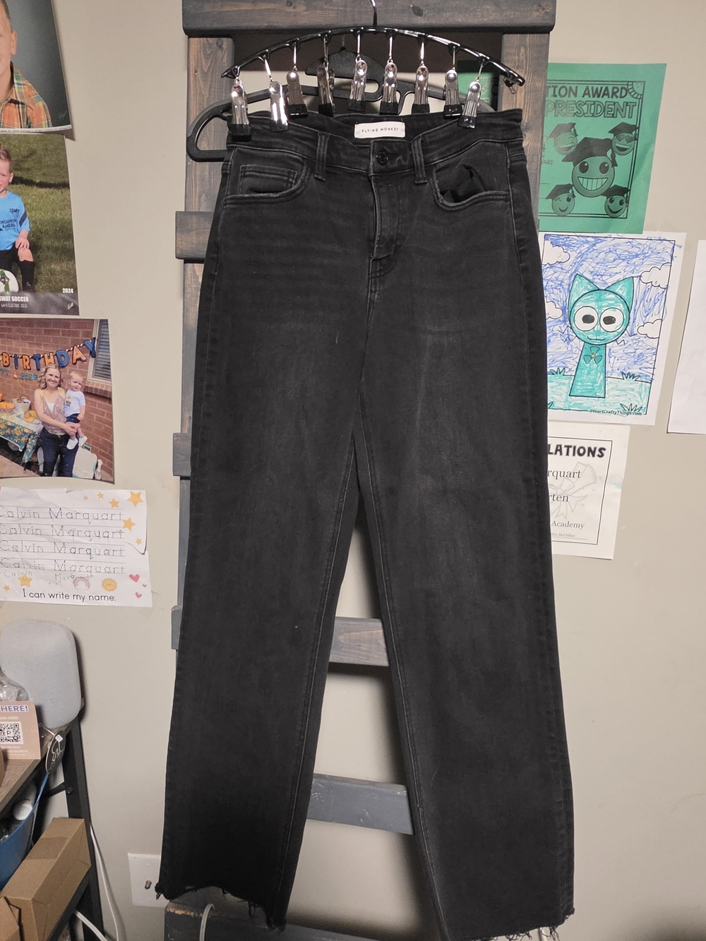 Flying Monkey Black High Rise Dad Jeans